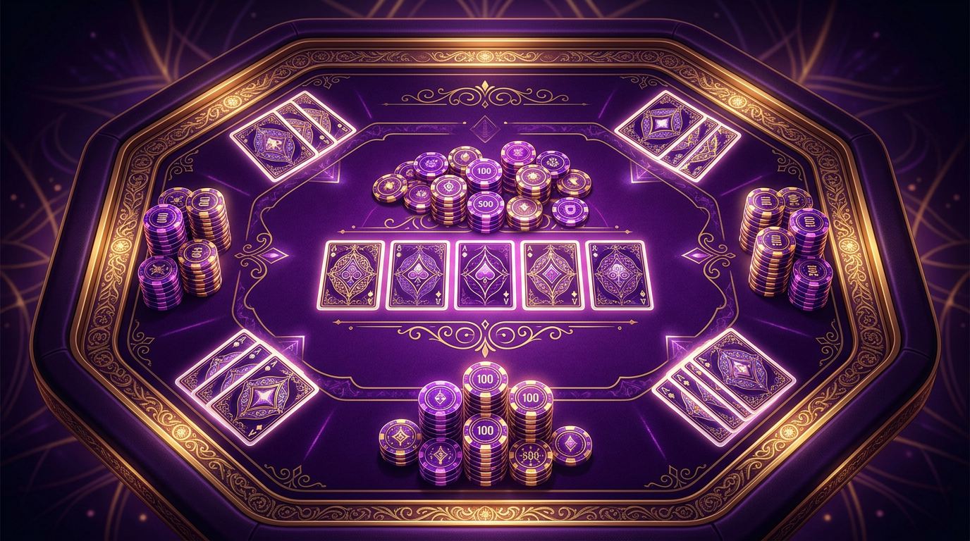 Mesa de cartas estilo poker — arte conceitual AFUN